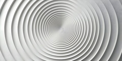 Obraz premium A mesmerizing, abstract image featuring concentric circles in varying shades of white and gray, creating a hypnotic spiral effect that draws the viewer's eye inward.