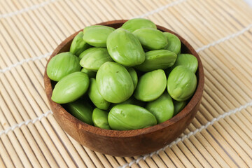 A Bowl of Fresh Green Petai Beans
