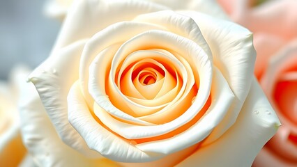 Elegant White Rose Macro: Delicate Beauty with a Golden Glow

