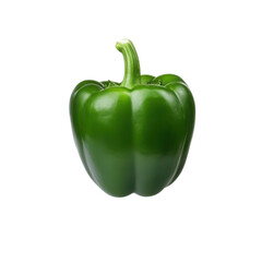 Green bell pepper on black background