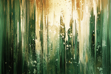 Abstract paint streaks in green and beige tones with textured background, symbolizing organic flow, natural beauty, and creative expression