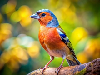Fototapeta premium Closeup Finch on Branch, High-Detail Bird Photography