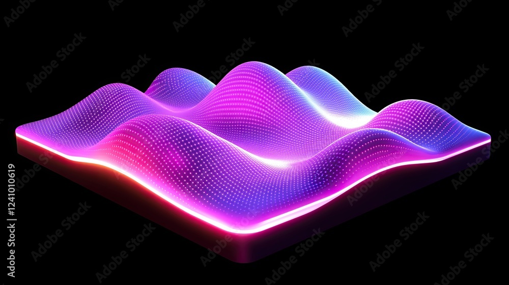 Poster a background with an abstract pattern of rainbow-colored digital particles and dust