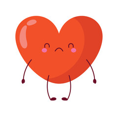 Crying Red Heart Character Illustration