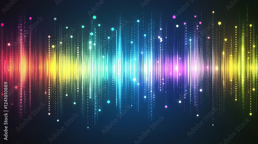 Poster a wave of harmonious sounds. an abstract background with a pattern of intersecting dots and lines. 3