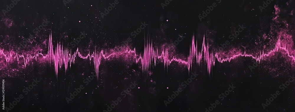 Poster an abstract background of music, illustrated with an equalizer that depicts sound waves and musical 