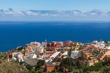 Naklejka premium San Agustin village as seen from Realejo Alto, Los Realejos, Tenerife, Spain