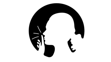 Keep Silence symbol, black isolated silhouette