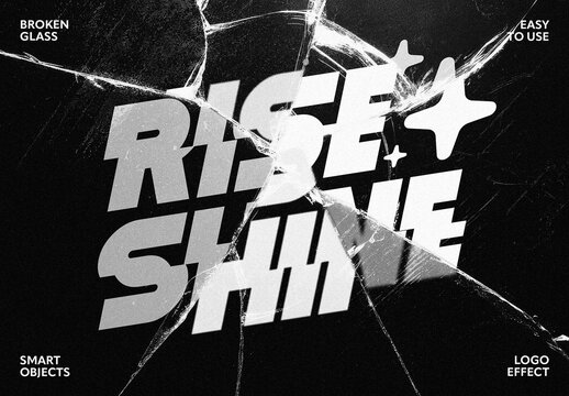Cracked Glass Text & Logo Effect Mockup