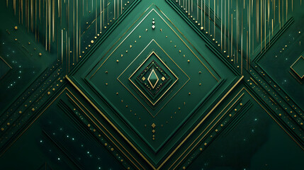 A premium emerald green design featuring soft gradients, intricate details, and geometric patterns, perfect for creating high-end branding and luxurious visual aesthetics.