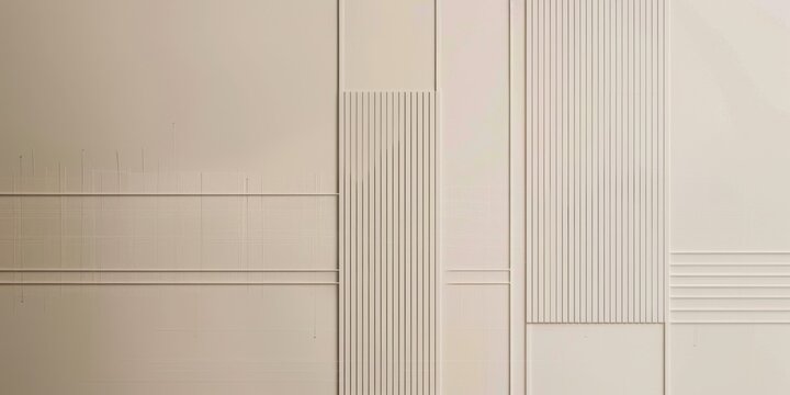 An abstract minimalist composition with a neutral beige background, Minimalist linear patterns and grids in subtle gray tones, Contemporary minimalist style