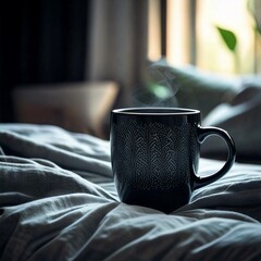 Evening scene  with a hot drink, cozy evenings