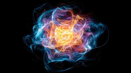 Vibrant explosion of colors and light effects in mesmerizing swirling patterns