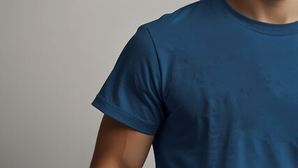 blue t-shirt mockup on white background, design t-shirt mockup template