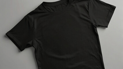 black t-shirt mockup on white background, t-shirt mockup template design