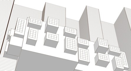 Fototapeta premium abstract modern architecture 3d illustration 