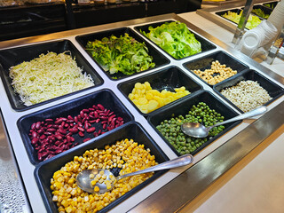 The salad bar, healthy food.