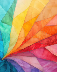 Vibrant colors blend in dynamic swirl of fabric, creating stunning visual