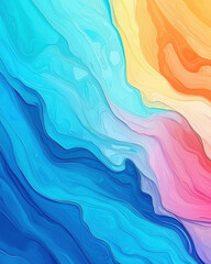 Obraz premium Vibrant abstract waves of blue, pink, and orange create dynamic flow
