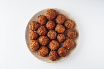 delicious traditional Italian meatballs polpette on a white background