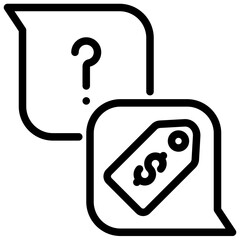 price question vector outline icon