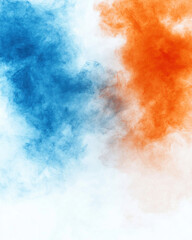 Naklejka premium Abstract soft pastel powder mist in blue and orange hues creates delicate atmosphere