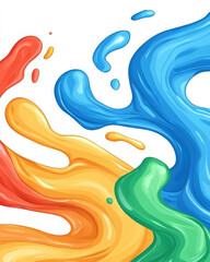 Colorful abstract fluid shapes create vibrant summer background