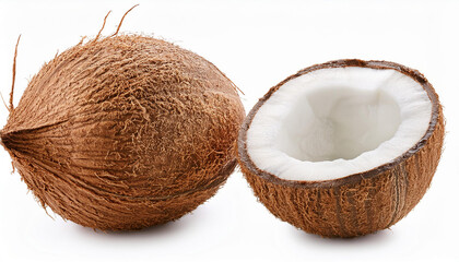 coconut isolated on white background full depth of field