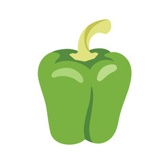 Green Paprika Bell Pepper Icon: Vector Illustration for Culinary, Food, and Agriculture Themes