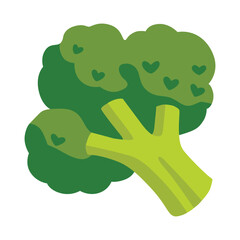 Obraz premium Fresh Green Broccoli Vector Icon: Healthy Organic Vegetable Illustration in Flat Style