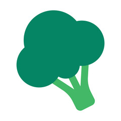 Fresh Green Broccoli Vector Icon: Healthy Organic Vegetable Illustration in Flat Style
