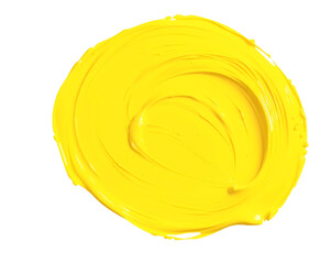 Set of Yellow paint stroke isolated on transparent or white background, png