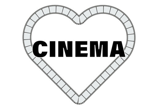 Coraz&oacute;n de trazo de pel&iacute;cula de cine por amor al cine