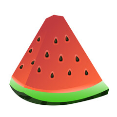 Sliced fresh fruit red meat water melon cartoon illustration image