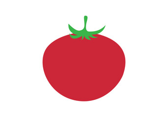 Tomate rojo con hojas verdes en fondo blanco