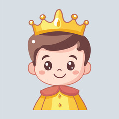 A young king with a smile and casual clothing under his simple cloak vector illustration 
