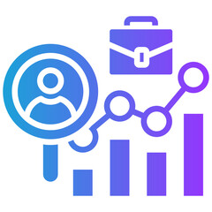 Recruitment Trends glyph gradient icon