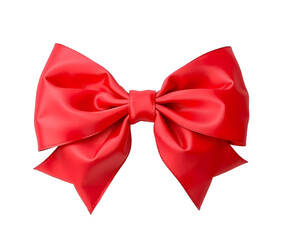 Fototapeta premium Red bow isolated on transparent or white background, png