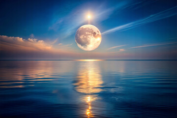the-moon-reflecting-in-a-calm-ocean-at-night