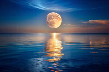 the-moon-reflecting-in-a-calm-ocean-at-night