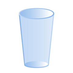 Empty glass cup cartoon illustration image