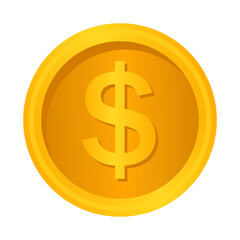 Golden coin cartoon illustration image