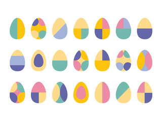 Abstract eggs colection for Easter. Vector Illustartion.