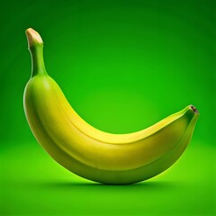 Fresh Ripe Banana with Peel on Vibrant Background