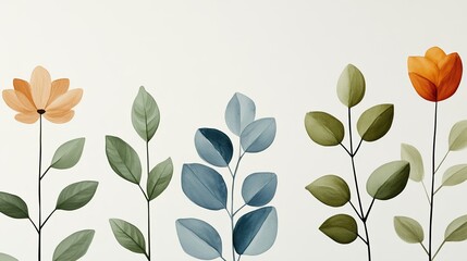 Elegant Abstract pastel garden scene with delicate brushstrokes of pink blossoms mint leaves and golden light on a soft cream background ethereal spring vibes 