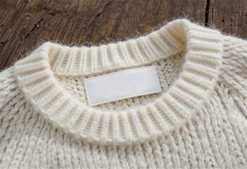 울 니트 안쪽 라벨 디자인 목업