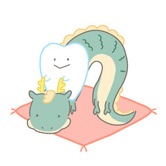 竜の背中に乗った歯のキャラクター