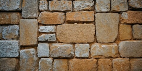 Obraz premium A wall made of stone with a brown and white color