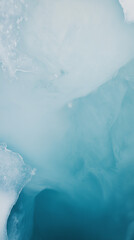 Aerial View Of Frozen Ice And Blue Water
