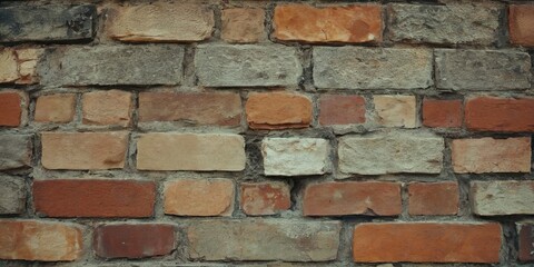 Fototapeta premium A brick wall with a brown and white brick